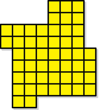 Puzzle made up of yellow squares