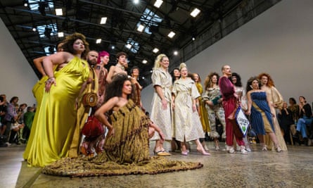 Models display creations on the runway during the Nicol & Ford fashion show at Australian Fashion Week 2022 in Sydney, Australia, 12 May 2022.