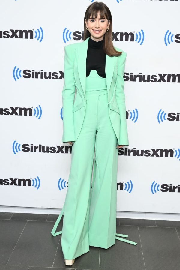 Lily Collins Wore Prabal Gurung For SiriusXM