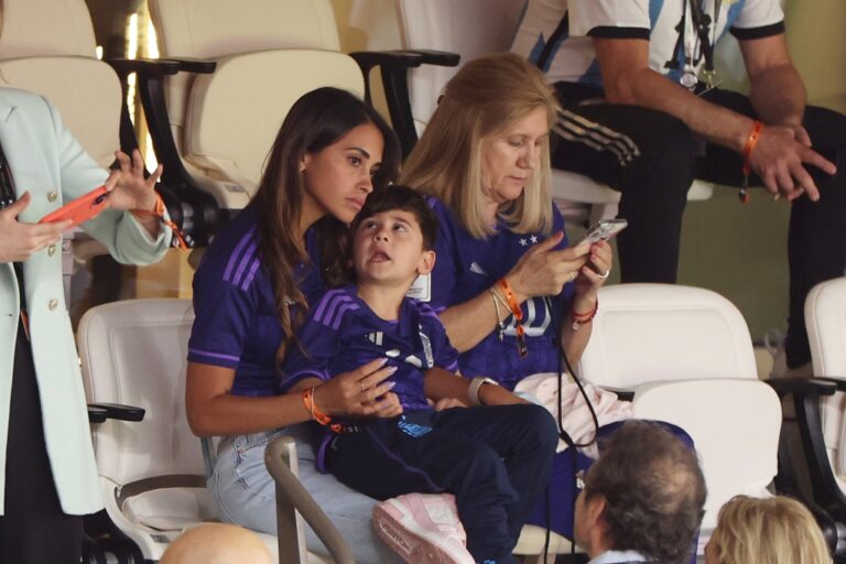 Lionel Messi’s Wife Antonela Roccuzzo Pops At World Cup In Purple ...