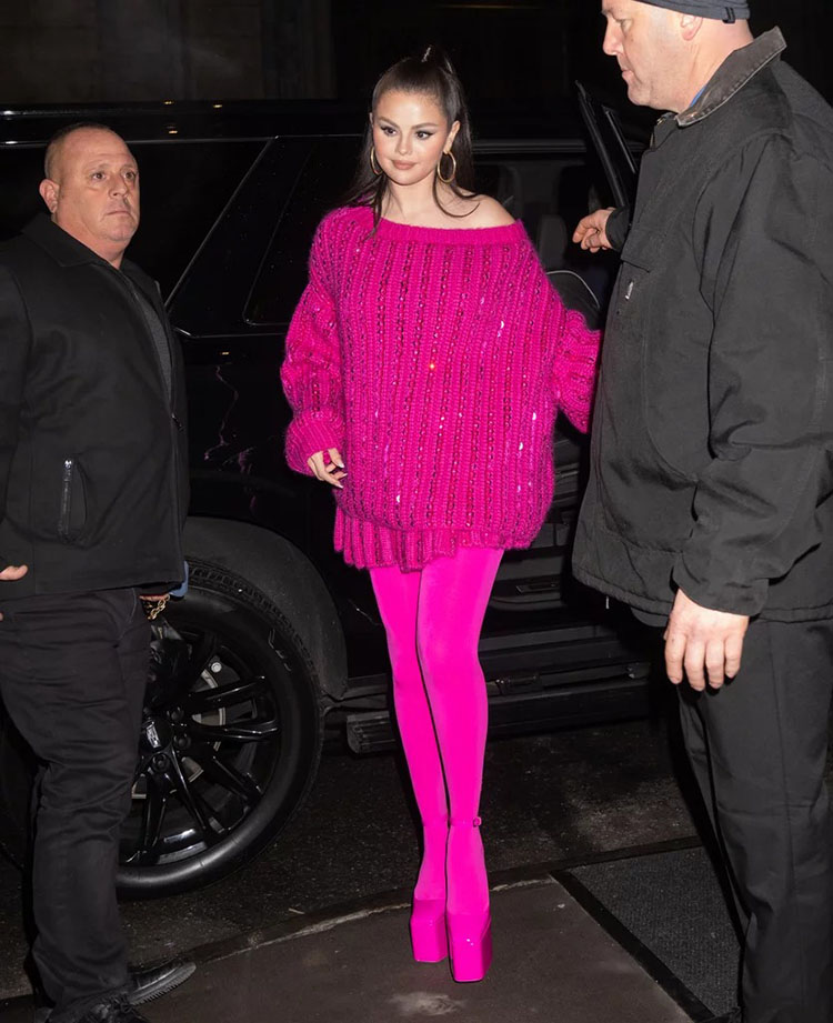 Selena Gomez Wore Valentino Pink PP For The SNL After Party