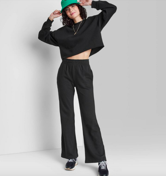 High-Rise Wide Leg French Terry Sweatpants