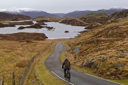 Cycling on the Golden Road, Isle of Harris.