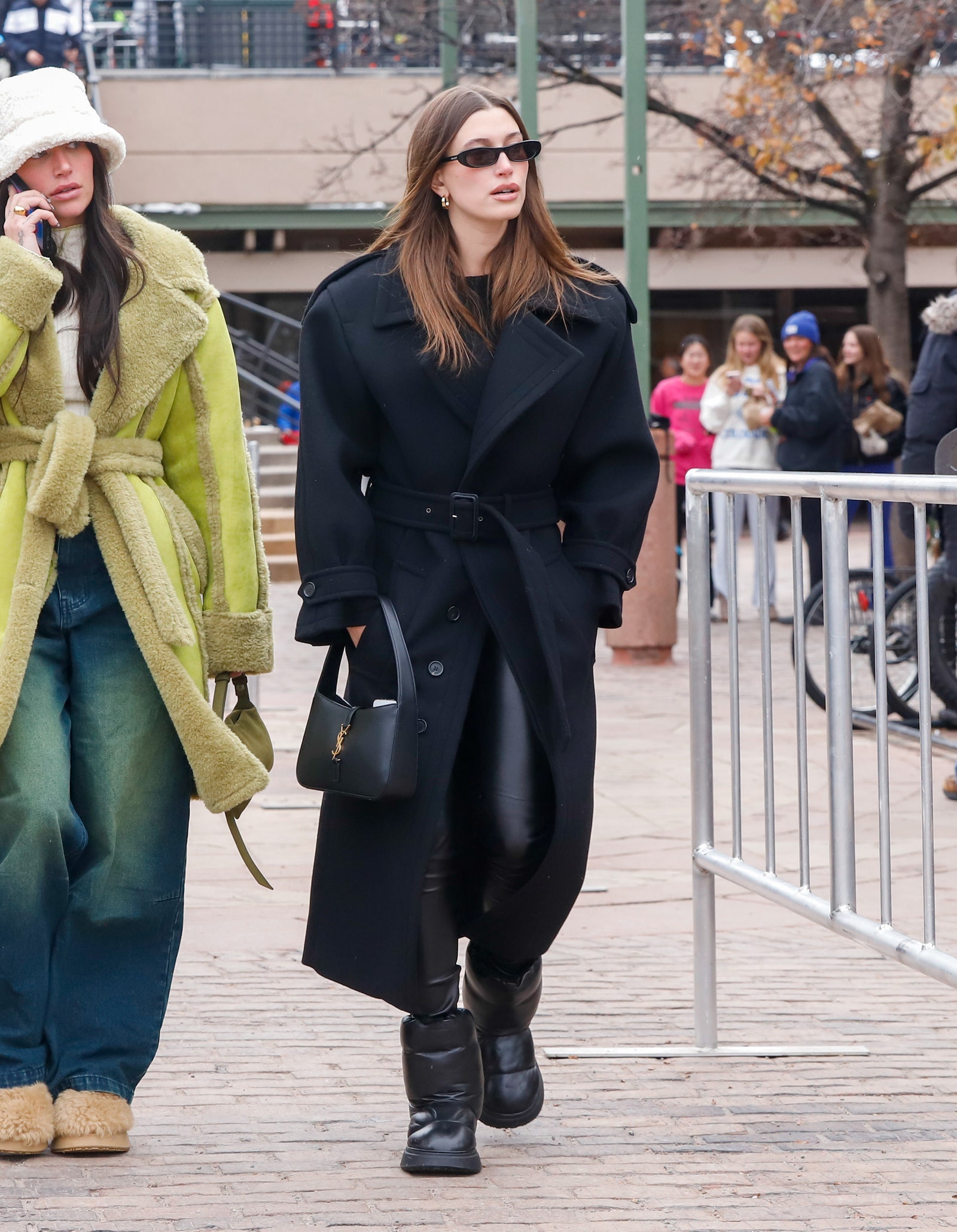 All black with an oversized coat to boot.
