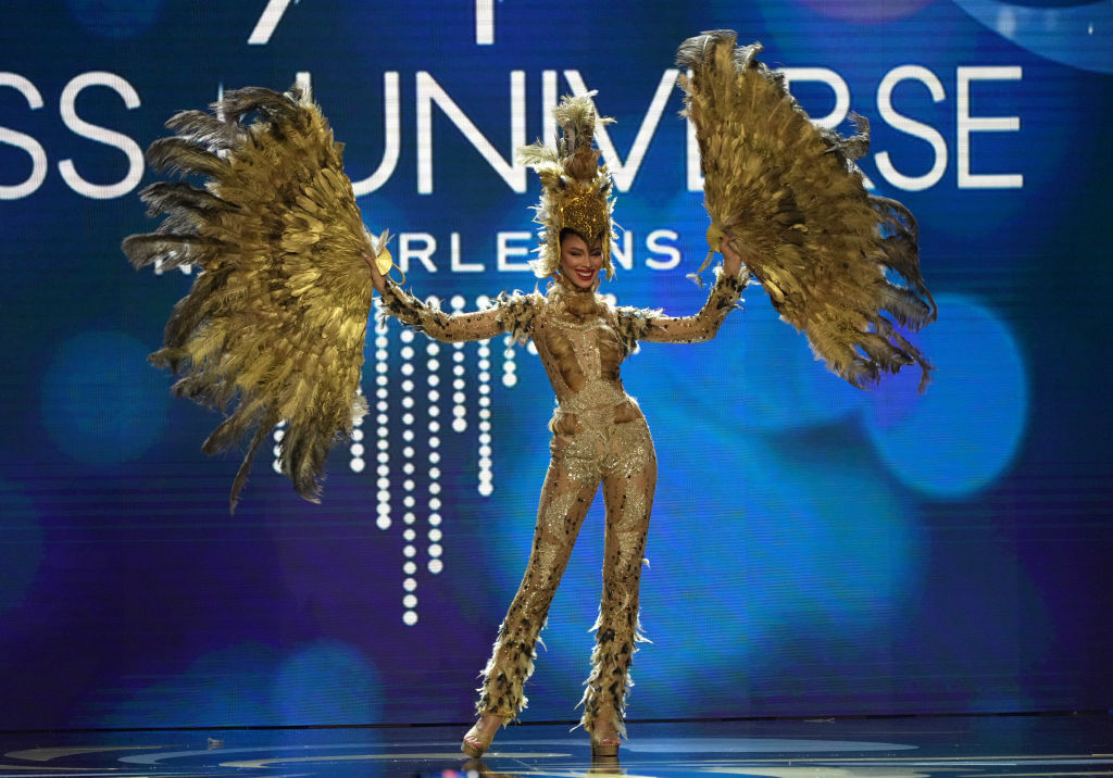 NEW ORLEANS, LOUISIANA - JANUARY 11: Miss Dominican Republic, Andreina Martinez walks onstage during the 71st Miss Universe Competition National Costume show at New Orleans Morial Convention Center on January 11, 2023 in New Orleans, Louisiana. (Photo by Josh Brasted/Getty Images)