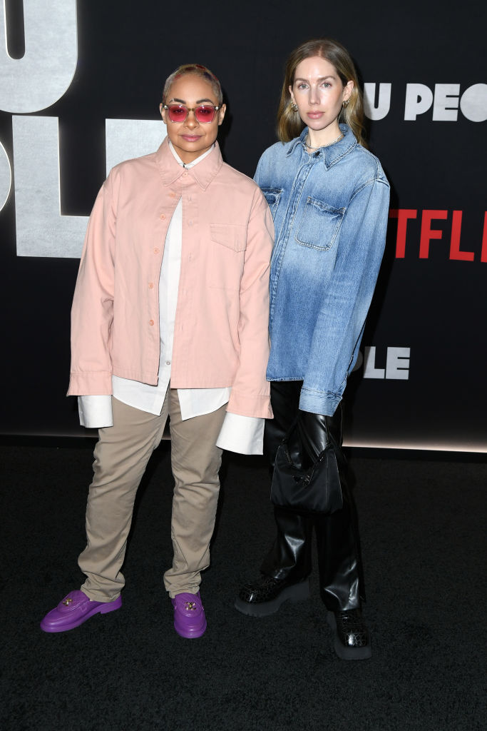 LOS ANGELES, CALIFORNIA - JANUARY 17: (L-R) Raven-Symoné and Miranda Maday attend the Los Angeles premiere of Netflix's "You People at Regency Village Theatre on January 17, 2023 in Los Angeles, California. (Photo by JC Olivera/Getty Images)