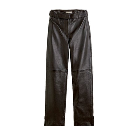 Black leather trousers\