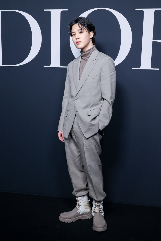 Jimin from BTS attended the Dior Homme menswear fall 2023 show as part of Paris Fashion Week on Jan. 20, 2023 in Paris.