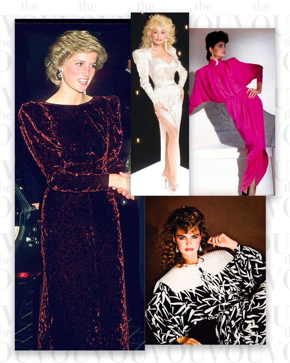 Padded Shoulder Dresses in 80s fashion