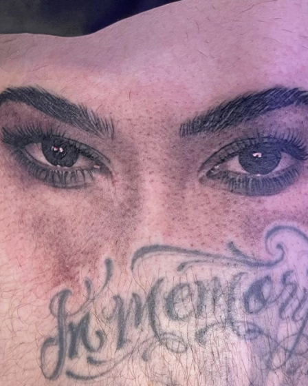 Travis Barker Tattooed Kourtney Kardashian's Eyes on His Upper Thigh—See Pics