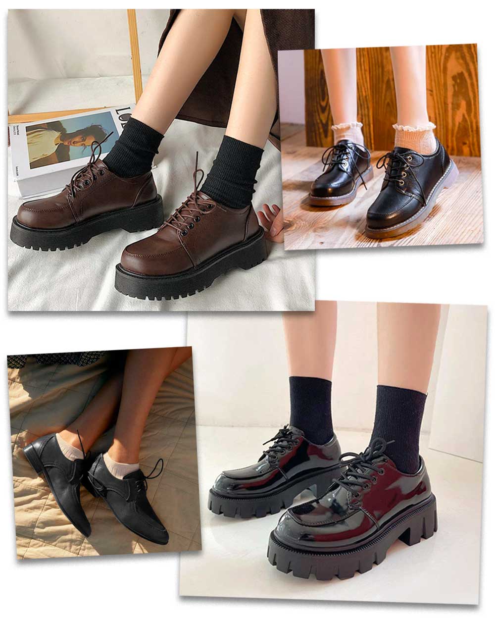 Light Academia Classic Lace-up Shoes
