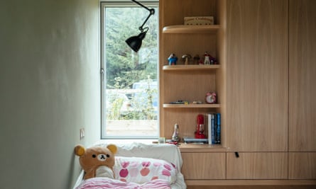 And so to bed: one of the bedrooms with useful built-in storage.