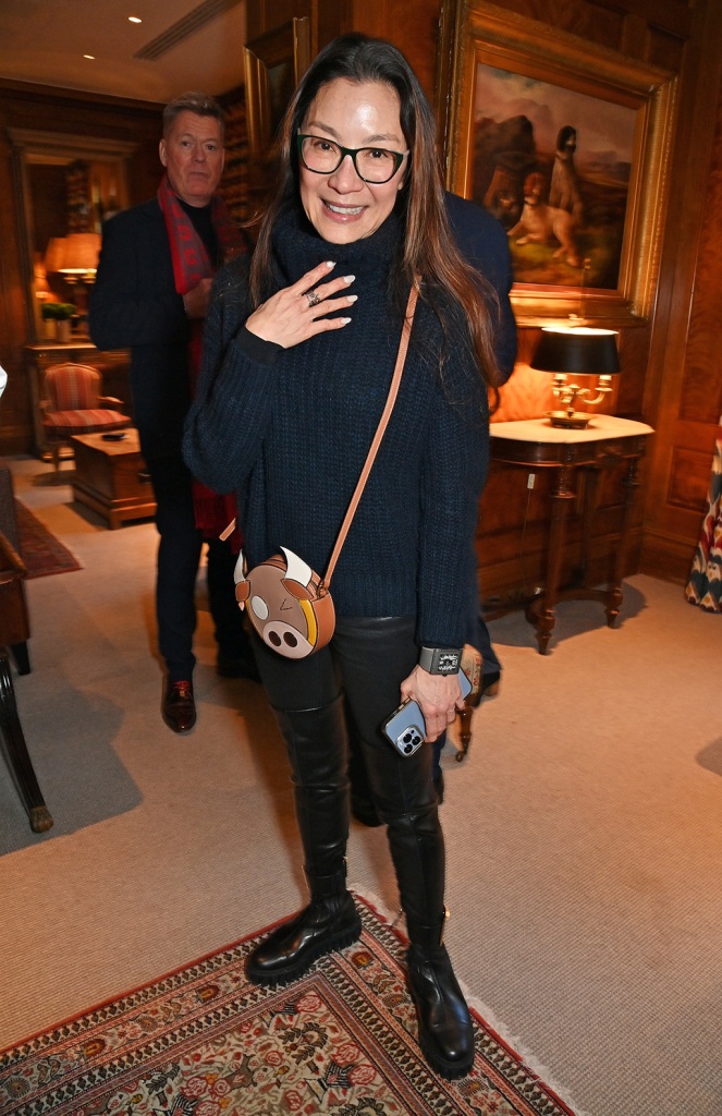 Michelle Yeoh attends a lunch reception hosted by Barbara Broccoli to honour Guillermo del Toro at The Covent Garden Hotel on Jan. 27, 2023 in London.