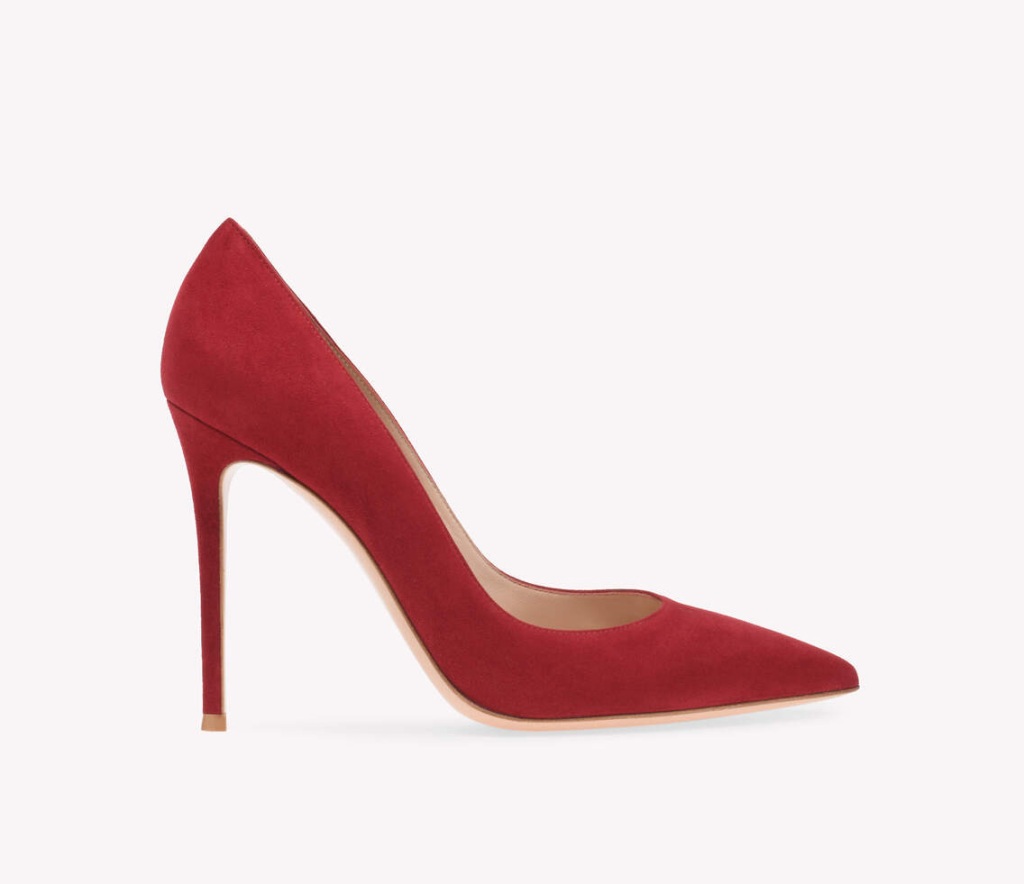 Gianvitto Rossi 105 pumps in red suede. 