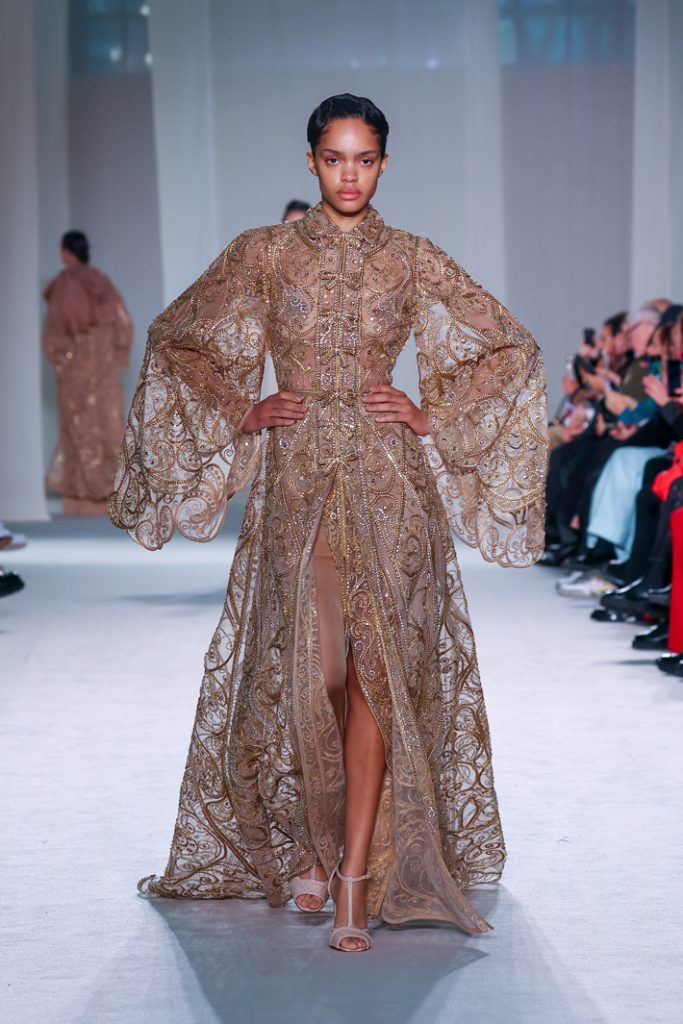 Elie Saab Haute Couture Spring/Summer 2023 show on January 25, 2023 in Paris, France. (Photo by Peter White/Getty Images)