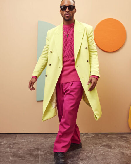 Algee Smith Wore Versace To The 'Roots To Rise' Market Event