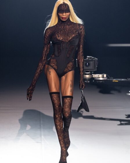 Dominique Jackson walks the runway during the Mugler Haute Couture fall 2023 show as part of Paris Fashion Week on Jan. 26, 2023 in Paris.