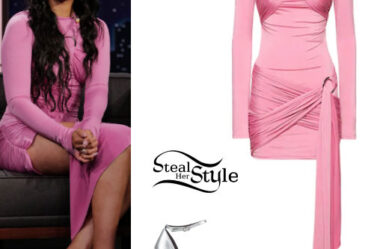 Storm Reid: Pink Dress, Silver Sandals