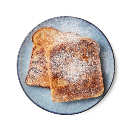 Give the french toast a dusting of fine sugar.