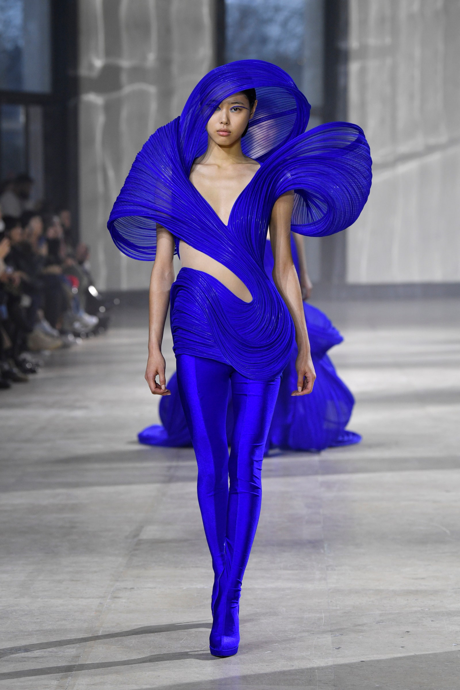 A model walks the runway during the Gaurav Gupta Haute Couture Spring Summer 2023 show as part of Paris Fashion Week on...
