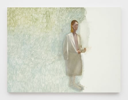 Julien Nguyen, Woman in a Lab Coat, 2021, Oil on panel, 35 1/2 x 47 1/4 inches 90 x 120 cm ©Julien Nguyen, Courtesy Matthew Marks Gallery