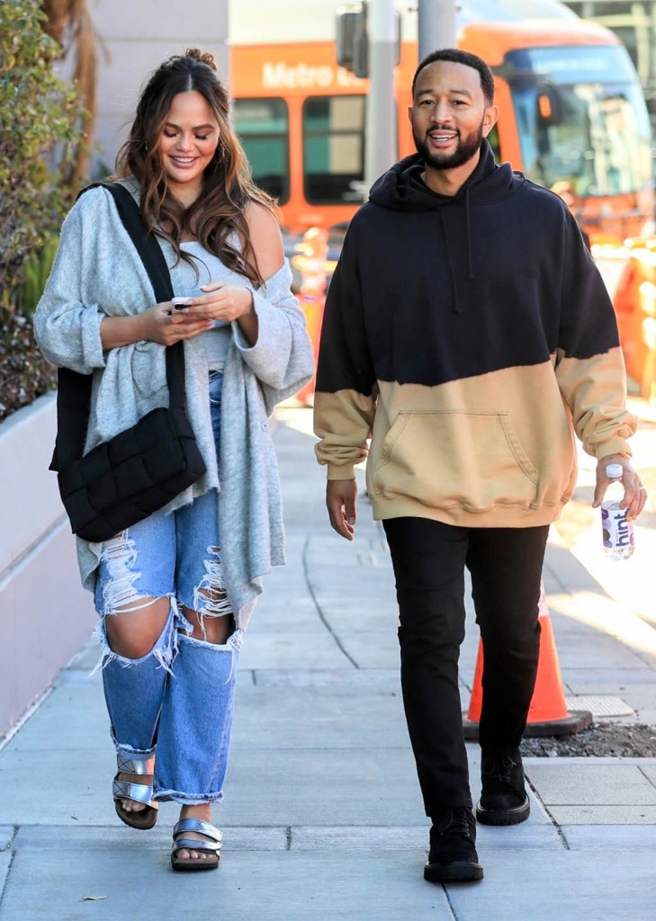 Chrissy Teigen, John Legend, Birkenstock Sandals, Sneakers 