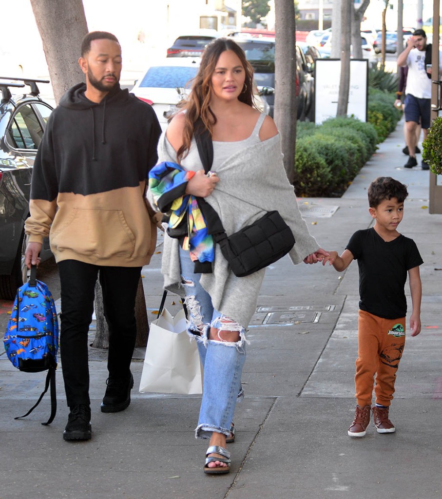 Chrissy Teigen, John Legend, Miles Stephens, Birkenstock Sandals