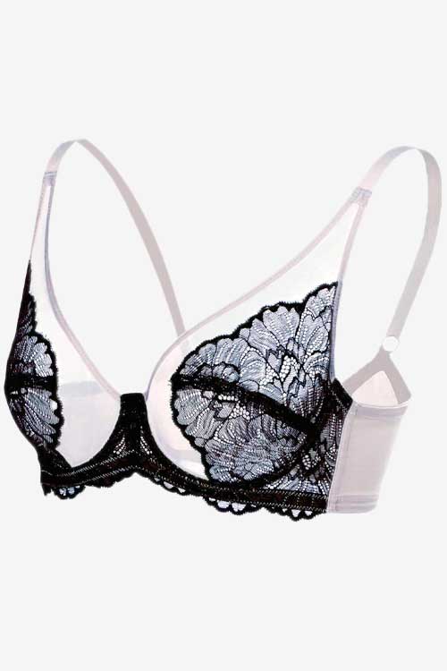 HSIA Blossom Black Unlined Lace Bra