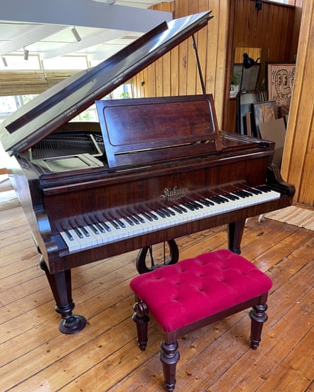 ‘It’s been there for many great parties – for my guests to play, not me’: Warhurst’s baby grand piano.