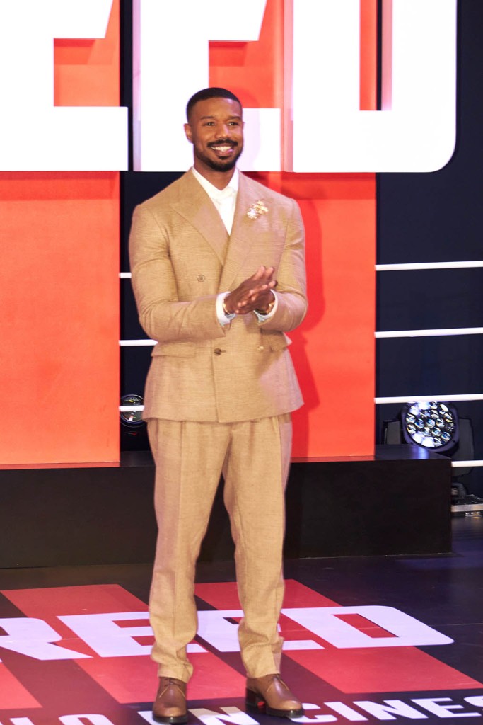 Michael B. Jordan, Creed III Premiere, Ralph Lauren, Christian Louboutin Boots