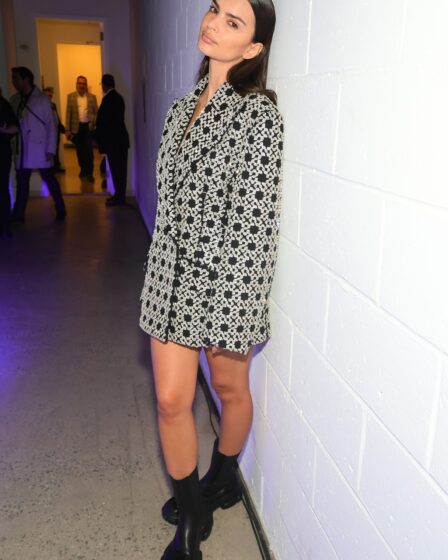 Emily Ratajkowski attends the Jonathan Simkhai show during New York Fashion Week