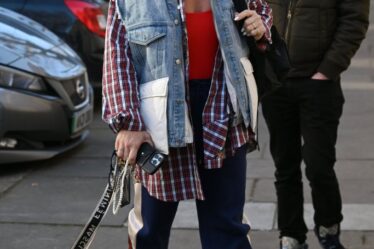 LONDON, UNITED KINGDOM - FEBRUARY 14: Pink is seen arriving at BBC Studios on February 14, 2023 in London, United Kingdom. (Photo by MEGA/GC Images)