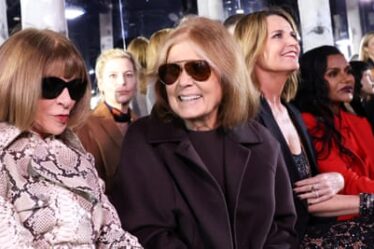 Gloria Steinem (centre) on the front row with Anna Wintour at the Michael Kors show during the New York Fashion Week.