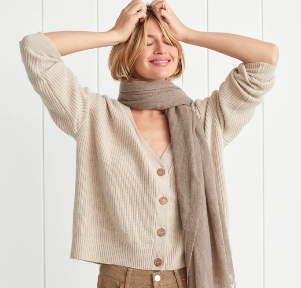 Cropped Cashmere Cocoon Cardigan