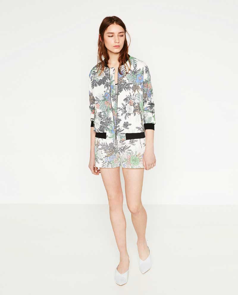 Zara Printed Bomber Jacket