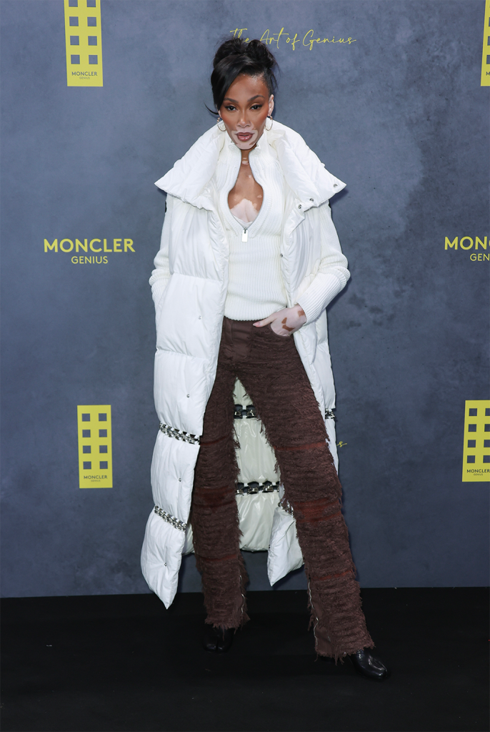 Winnie Harlow attended Moncler‘s ’The Art of Genius' Presentation on Feb. 20th, 2023 in London.