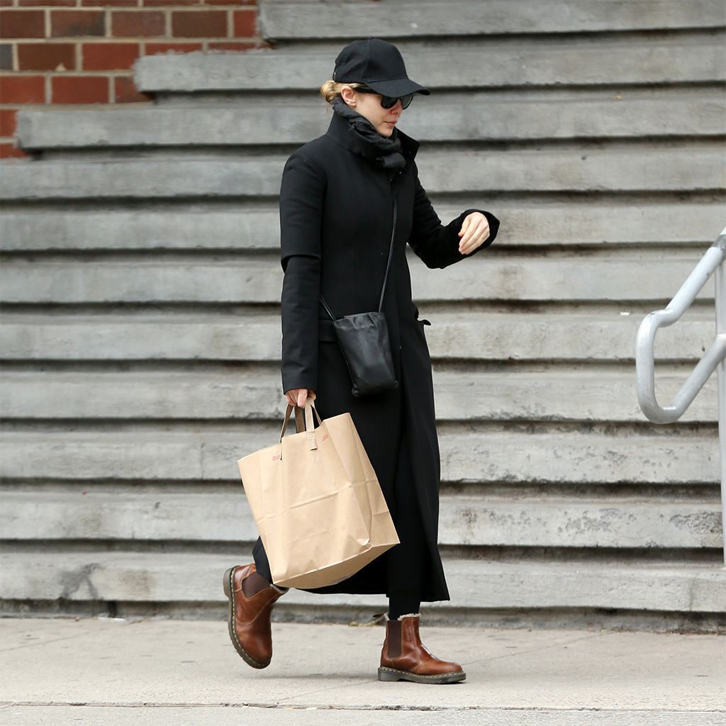 Elizabeth Olsen photographed running errands in New York on Feb. 22, 2023.