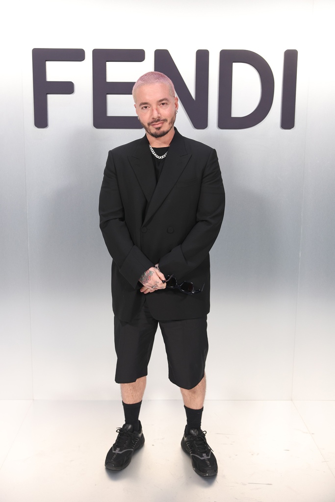 J Balvin attends the Fendi's fall 2023 show on Feb. 22, 2023 in Milan.