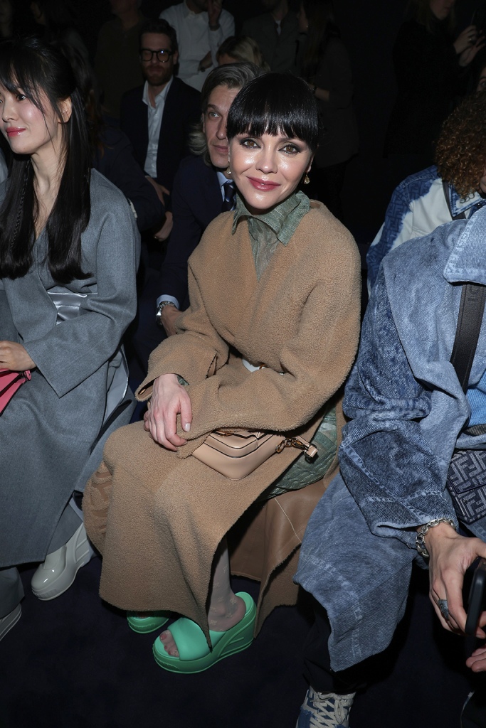 Christina Ricci attends the Fendi fashion show on Feb. 22, 2023 in Milan.