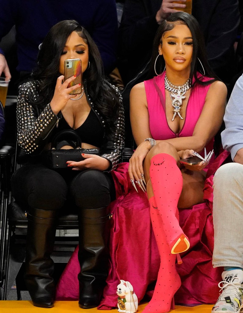 Saweetie, Lakers Game, Knee-High Boots 
