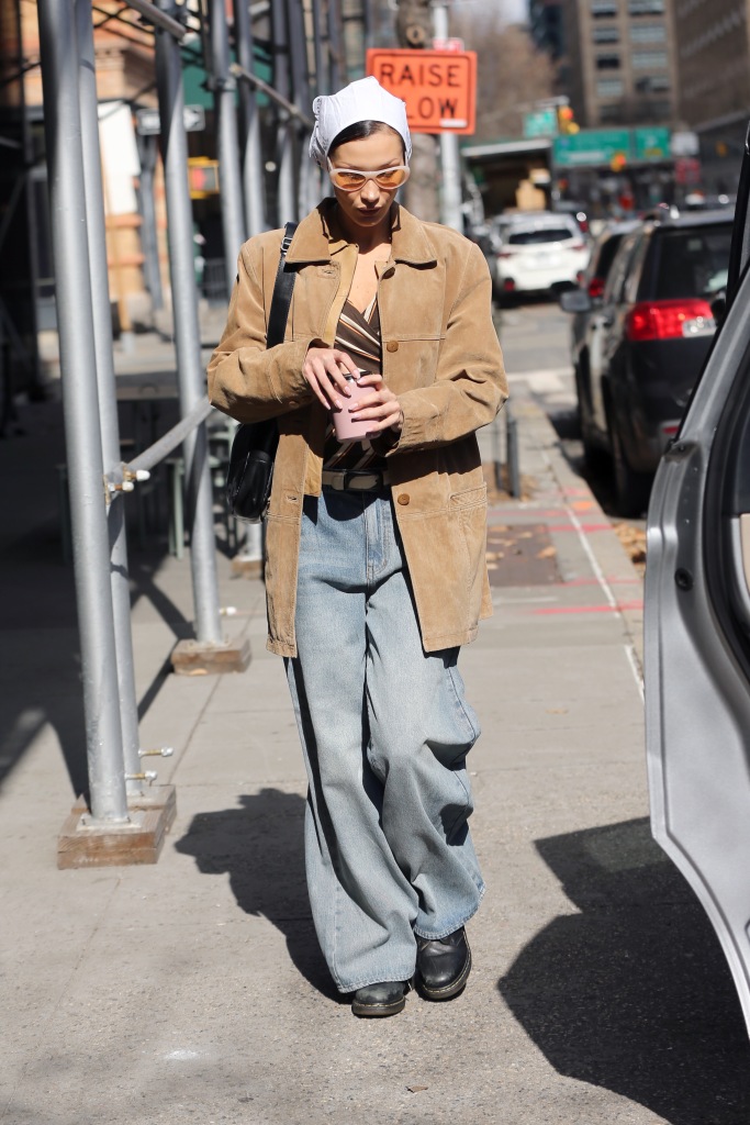 Bella Hadid out in New York City on Feb. 23, 2023.