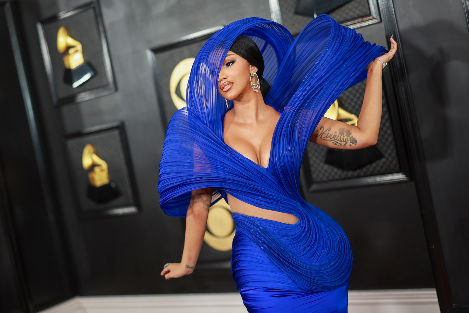 Cardi B Ditched Her Mullet for a Sleek Pony at the Grammy's