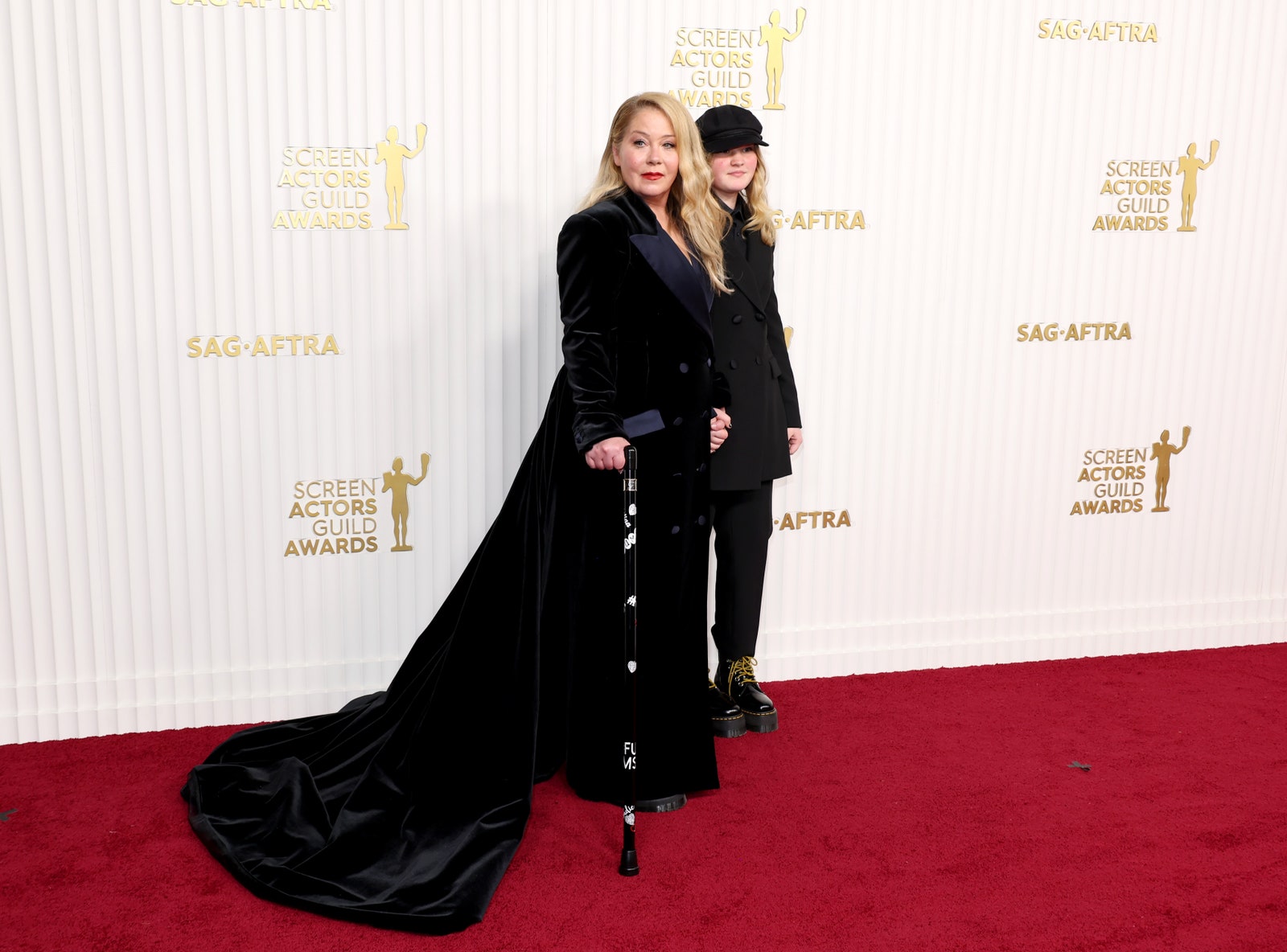 Christina with daughter Sadie Grace on the SAG Awards red carpet.