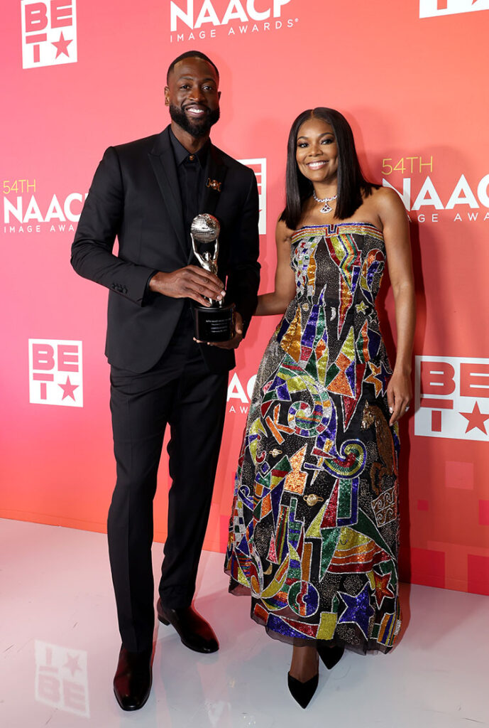 Dwyane Wade and Gabrielle Union Wore Atelier Versace To The 2023 NAACP Image Awards