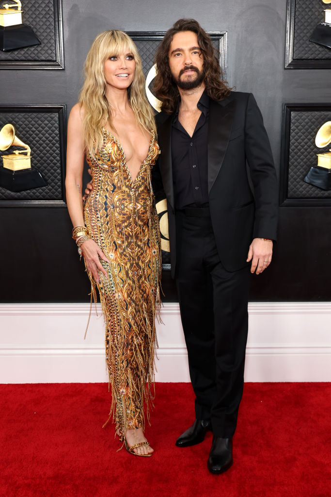 LOS ANGELES, CALIFORNIA - FEBRUARY 05: (FOR EDITORIAL USE ONLY) (L-R) Heidi Klum and Tom Kaulitz attend the 65th GRAMMY Awards on February 05, 2023 in Los Angeles, California. (Photo by Amy Sussman/Getty Images)