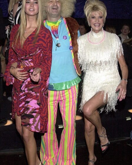 Ivanka Trump, Christian Quarto, and Ivana Trump during 25th anniversary party for Studio 54 in New York.