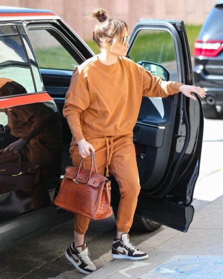 Jennifer Lopez, Air Jordan 1 Mid SE sneakers, Celebrity Style, Los Angeles