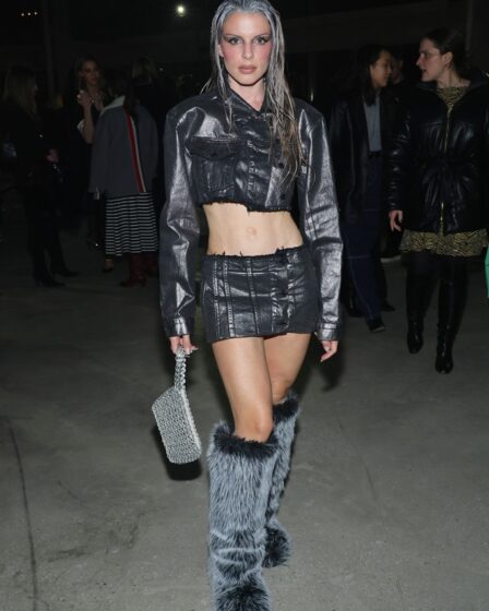 Julia Fox attends the Jonathan Simkhai show during New York Fashion Week at 180 Maiden Lane on Feb. 10, 2023 in New York.