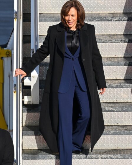 Kamala Harris arrives in Munich on Feb. 16, 2023.