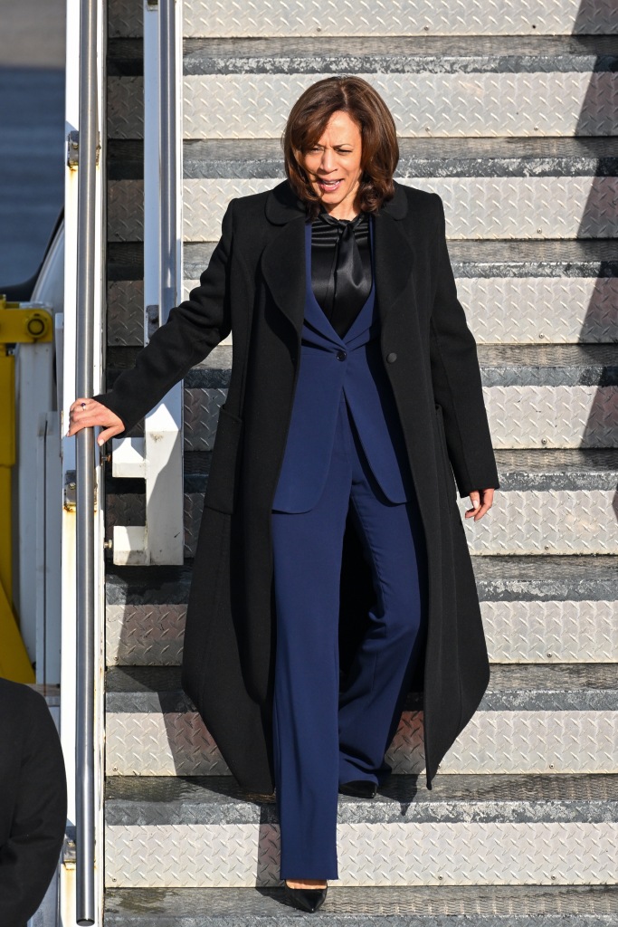 Kamala Harris arrives in Munich on Feb. 16, 2023.